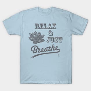 Relax & Just Breath | Lotus | Grey T-Shirt